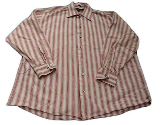 Kenneth Cole Other - Kenneth Cole Men Shirt Sz 16 1/2 32-33 Red Stripe Long Sleeve Button Up Casual